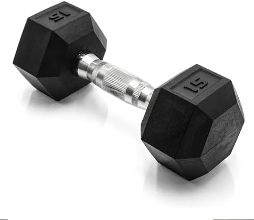 CAP Rubber Coated Dumbbell Weights, Free Weights for Home Gym Strength Training