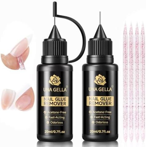 UNA GELLA 20ml*2PCS Nail Glue Remover for Press on
