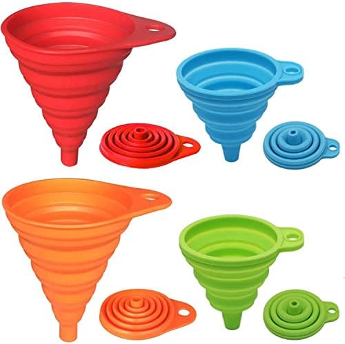 KongNai Kitchen Funnel Set 4 Pack, Small and Large