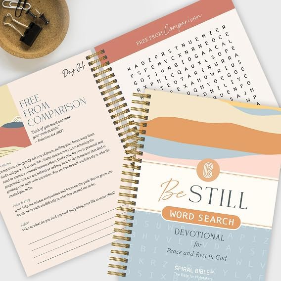 Official Spiral Bible Be Still Word Search Devotional 90 Days of Scripture