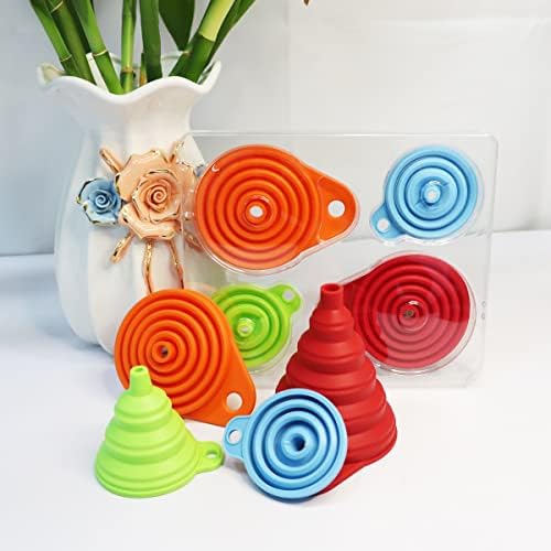 KongNai Kitchen Funnel Set 4 Pack, Small and Large