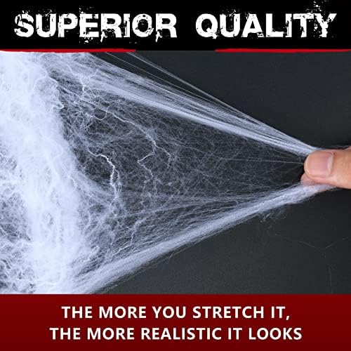 ZPISF 1400 sqft Halloween Spider Webs Decorations with 150 Extra Fake Spiders