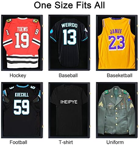 IHEIPYE Jersey Display Frame Case, Large Sport Jersey Shadow Box, Black