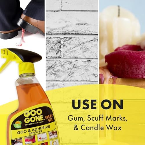 Goo Gone Adhesive Remover Spray Gel 12 Oz with Scraper, Surface Safe