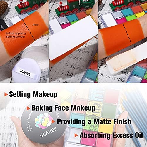 UCANBE Athena Face Body Paint Oil Palette + Translucent Setting Powder + 10PCS Brushes