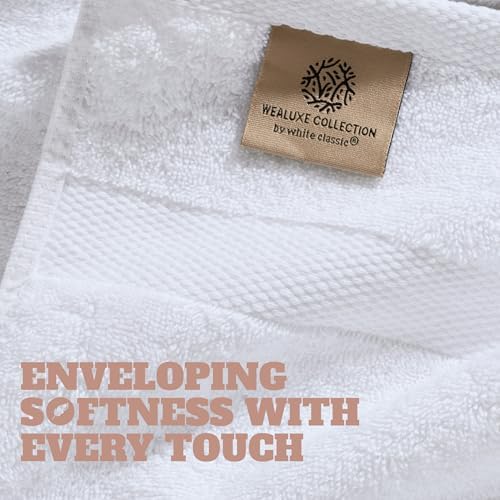 White Bath Towels 24x50 Inch, 6 Pack - Extra Absorbent Cotton Towel Set for Bathroom