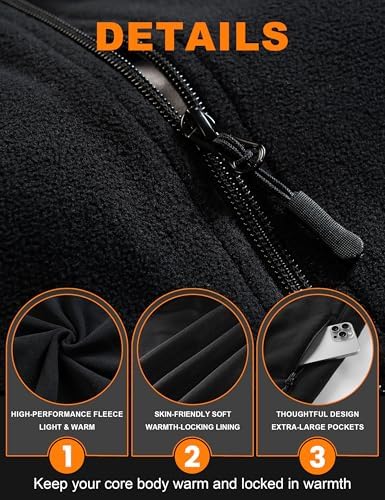Heated Vest for Men Women, 3 Heating Levels 6 Heating Zones