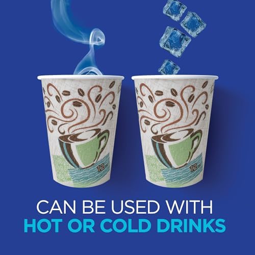Dixie PerfecTouch 12 oz Paper Coffee Cups By GP PRO, Coffee Haze Design