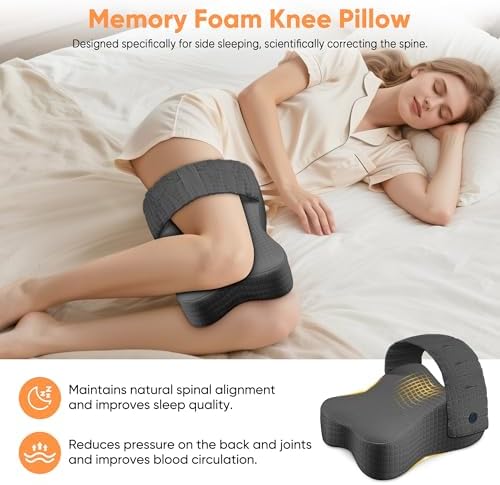 Knee Pillow for Side Sleepers, Leg Pillow for Side Sleeping, Sciatica Pain Relief