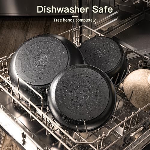 Astercook 21 Pcs Pots and Pans Set Non Stick, Ceramic Cookware Set Detachable Handle