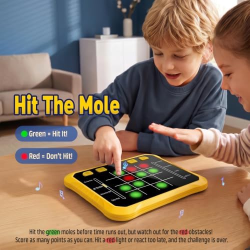 8-in-1 Electronic Handheld Games for Kids, W/ USB/LED Brain & Memory Games