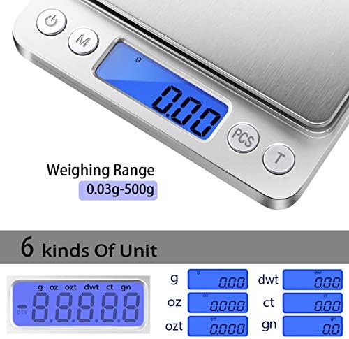 Fuzion Digital Gram Scale .01 Gram Accuracy, 500g Small Jewelry Scale
