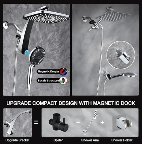 Rain Shower Head with Handheld Showerhead, Chrome 1.8GPM 460311