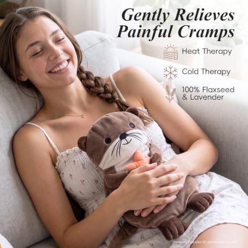 Sea Otter Stuffed Animals Microwavable Heating Pads for Pain Relief, 18"x8"