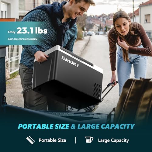 EUHOMY 23QT 12 Volt Refrigerator, -4℉~68℉ Electric Cooler for Car