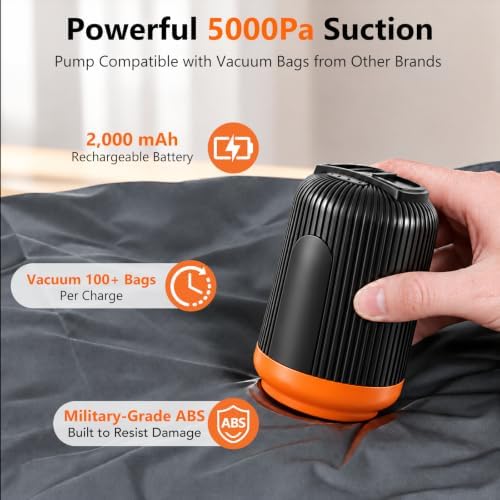 15 Pack Vacuum Seal Bags for Clothing Travel with Cordless Electric Pump