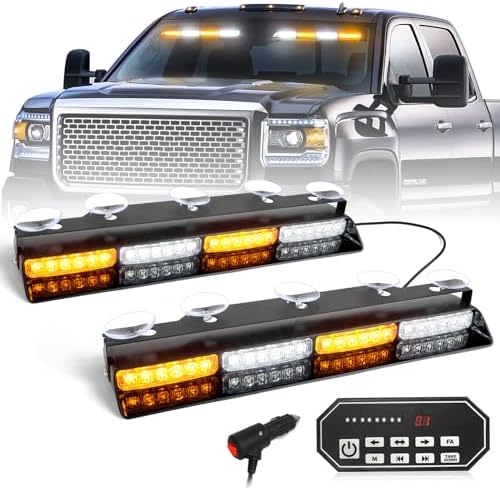 HLauto 2x16.8 inch Dash Strobe Lights w/Take Down/Controller