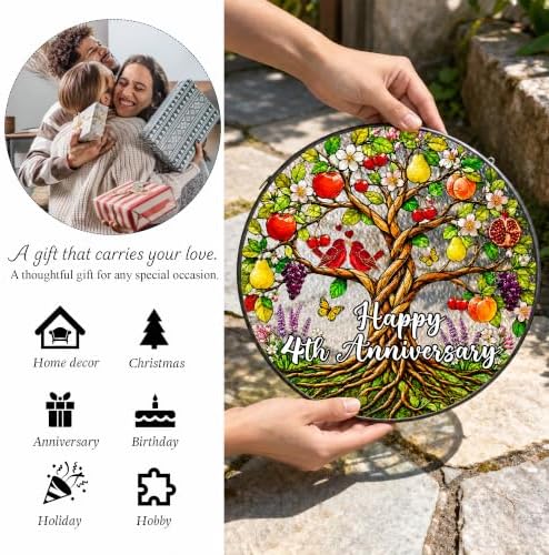 4th Anniversary Stained Glass Suncatcher