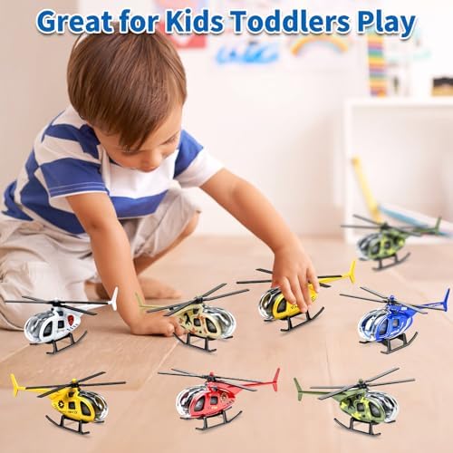 12PCS Diecast Helicopters, Mini Alloy Toy Helicopter for Boys 3 4-7