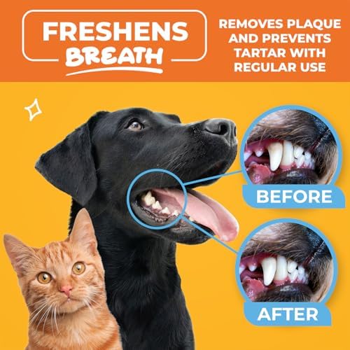 Paw Science Dog & Cat Teeth Cleaning Wipes - Dental Finger Wipes for Cats & Dogs