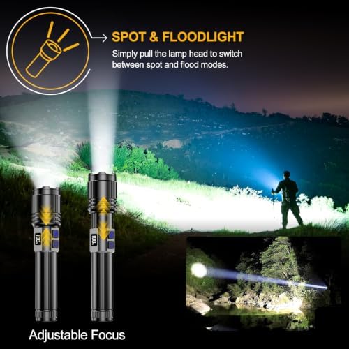 Rechargeable Flashlight 100000 High Lumens, Super Bright Flash Light