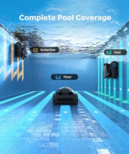 (2026 New) C1 Cordless Pool Cleaner with Wall Climbing & Waterline Scrubbing, APP Control