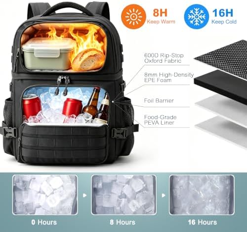 45 Can Tactical Backpack Cooler, Leak Proof, Double Deck