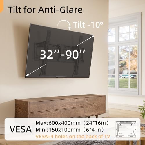 55 65 75 85 inch Tilting TV Wall Mount for 32-90 '' TVs, Low Profile TV Mount Bracket