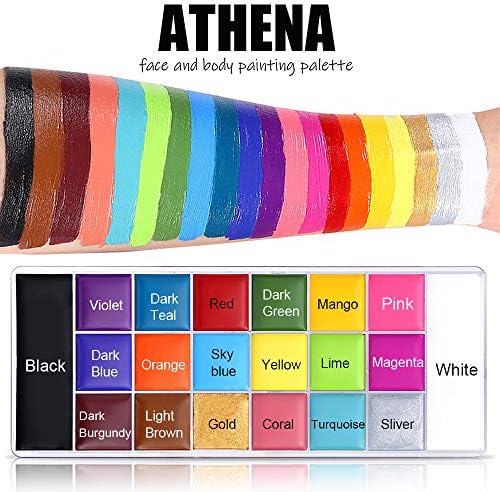 UCANBE Face Body Paint Set-Athena Painting Palette,10 Professional Artist Brush