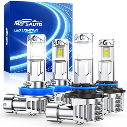 Marsauto 9005 H11 LED Bulbs Combo, 60,000LM 600% Brighter, Pack of 4