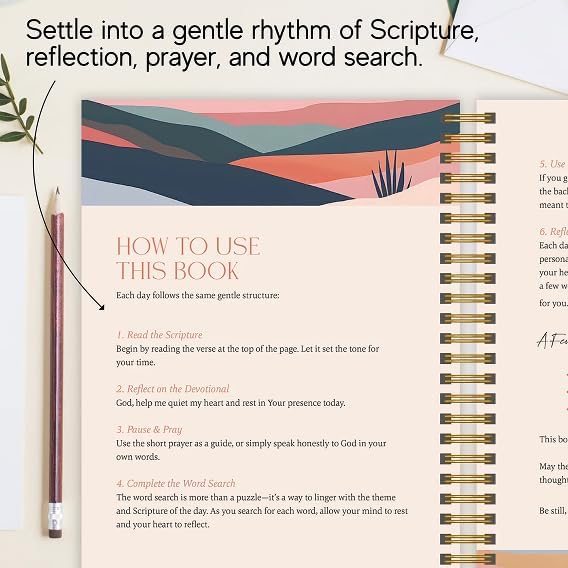 Official Spiral Bible Be Still Word Search Devotional 90 Days of Scripture