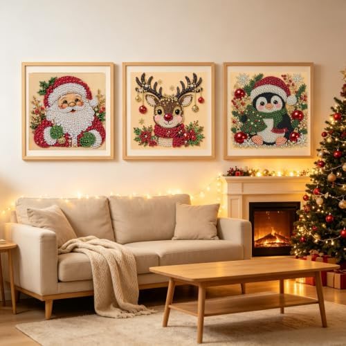 6 Pack Christmas Diamond Painting Kit, Pearl Diamond Art Kits for Adults
