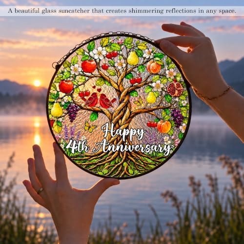 4th Anniversary Stained Glass Suncatcher