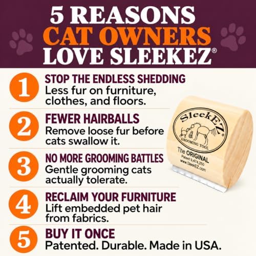 SleekEZ Cat Brush for Shedding - Deshedding Brush for Cats