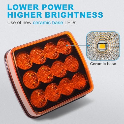 Agrieyes W02 Magnetic Flashing Lights, Wireless Strobe Lights,Amber