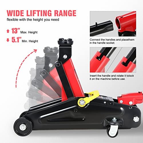 DNA Motoring TOOLS-00234 Low Profile Hydraulic Trolley Service/Floor Jack