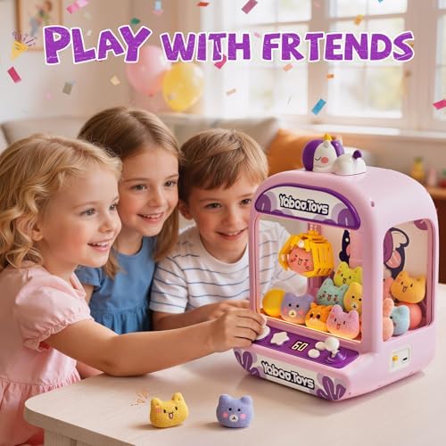 Mini Claw Machine for Kids,Unicorns Arcade Machine with 60-Second Countdown