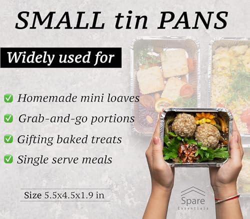 55 Pack - Aluminum Pan/Containers with Lids/Foil Containers/Aluminum Pans with Lids/Take