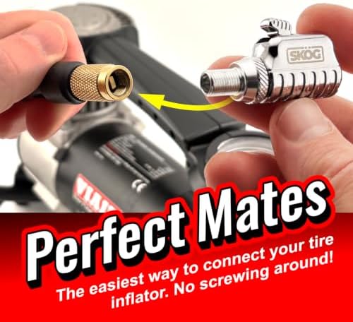 Chuck Mates Locking Tire Air Chuck Quick-Connect, Open-Flow (1-Pack)