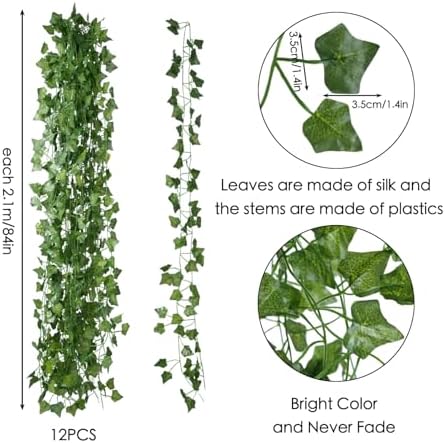 Freyalife Fake Vines for Room Decor(12 Pack 84 Feet) Aesthetic Artificial Plant Ivy