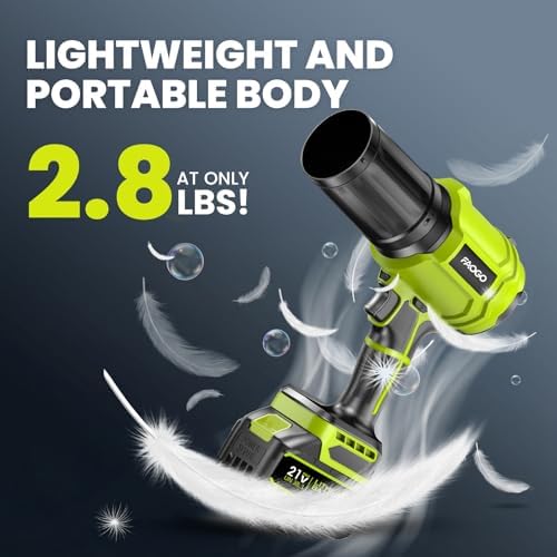 990,000 RPM Cordless Leaf Blower with 2 Batteries & Charger - Electric Handheld Blower
