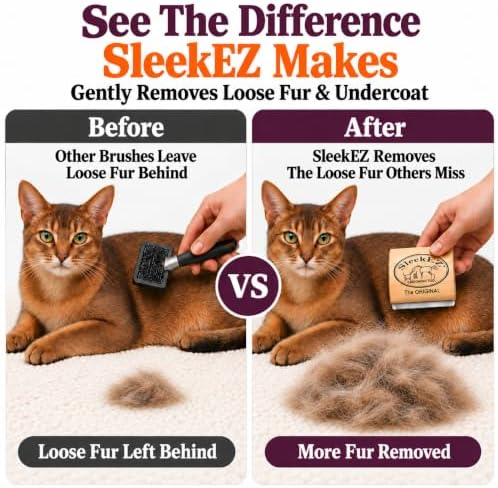 SleekEZ Cat Brush for Shedding - Deshedding Brush for Cats