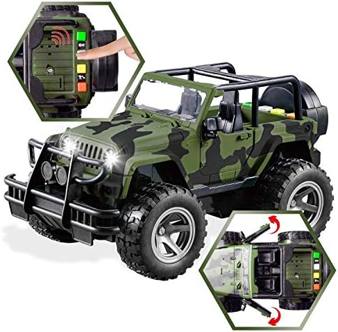 JOYIN Military Vehicles Toy Set of Friction Powered Transport Helicopter and Military