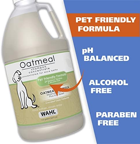 Wahl USA Dry Skin & Itch Relief Pet Shampoo for Dogs – Oatmeal Formula with Coconut Lime