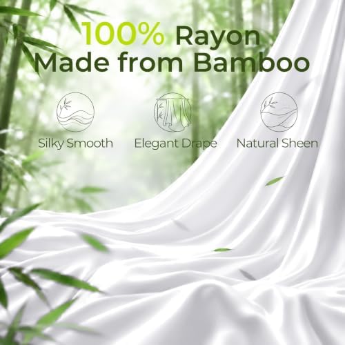Sasttie 100% Rayon Derived from Bamboo Sheet Set Queen Size, White 4 Pieces