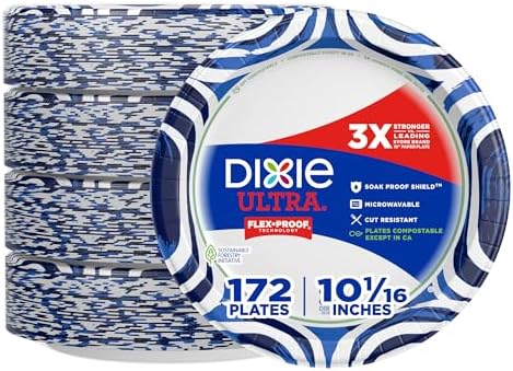 Dixie Ultra Large Paper Plates, 10 Inch, Heavy Duty Disposable Plates