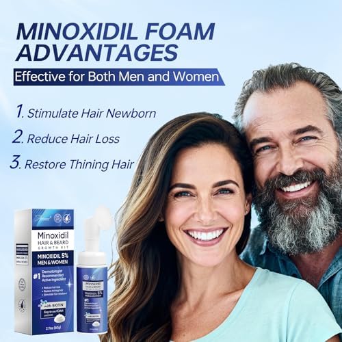5% Minoxidil Foam for Men and Women, Hair Regrowth Treatment for Thinning Hair