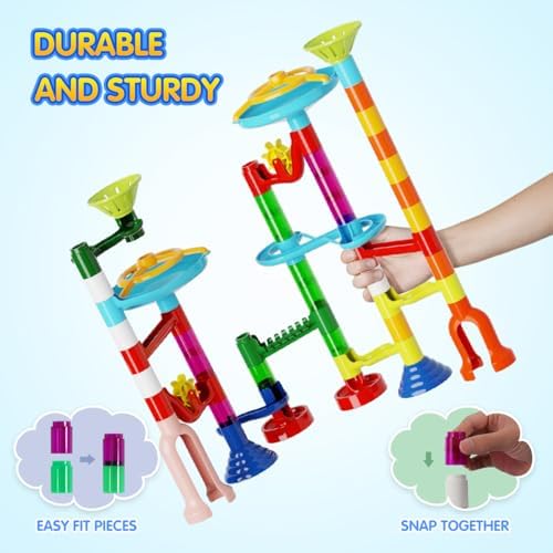Marble Run Kit, 110pcs Marble Maze Game Construction Building Toys for Kids