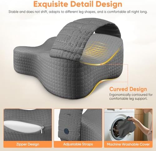 Knee Pillow for Side Sleepers, Leg Pillow for Side Sleeping, Sciatica Pain Relief