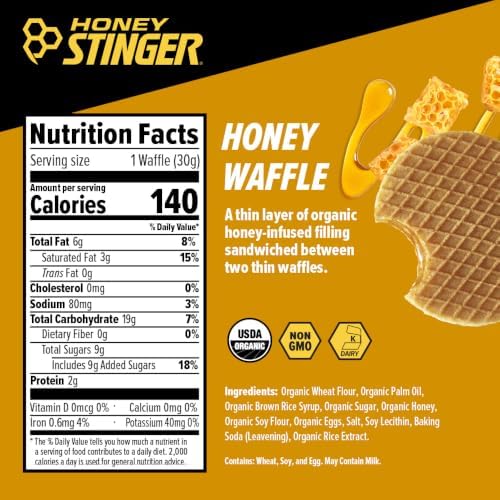 Honey Stinger Organic Honey Waffle, Energy Stroopwafel for Exercise